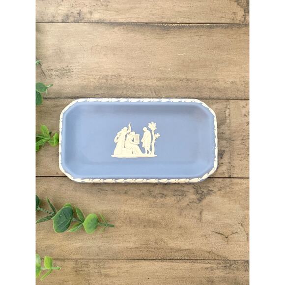 Wedgwood Other - Vintage Wedgwood Blue Jasperware Jewelry Tray Trinket Dish NeoClassical England